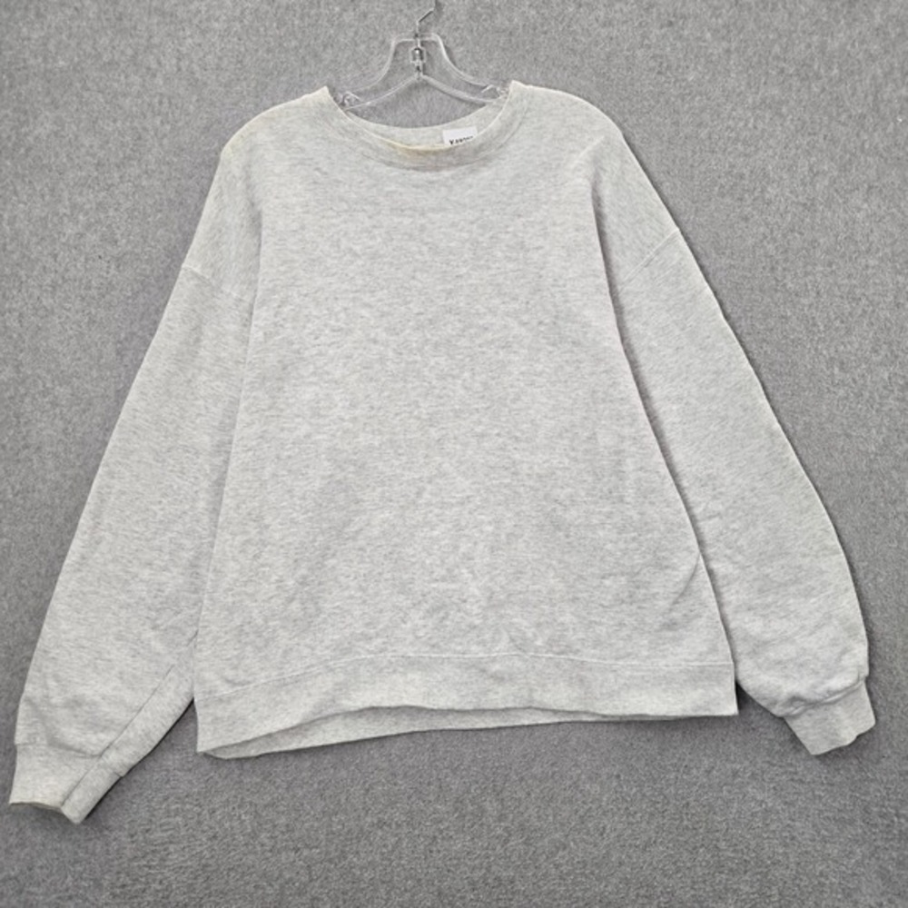 VINTAGE Fruit of the Loom Men Sweatshirt XL Gray Fleece Crew Neck Long Sleeve